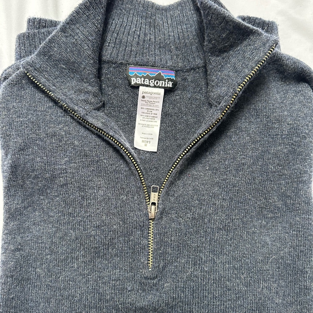Patagonia Gray Half-Zip Sweater